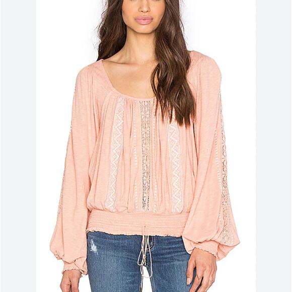 Free People Silver Lake Top in Peach Size XS - Picture 1 of 10
